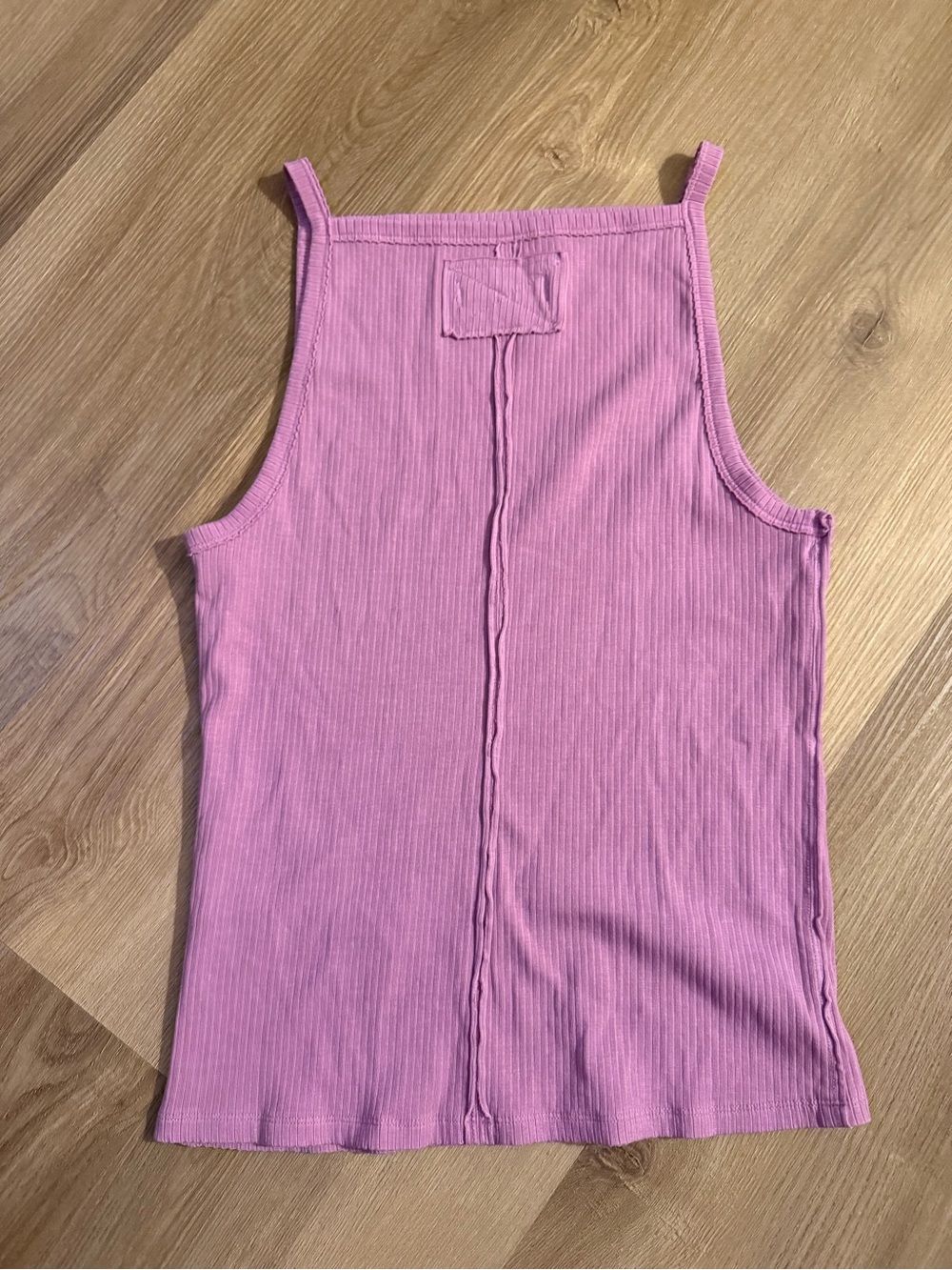 Free People Ribbed Pink Square-Neck Tank - Picture 6 of 7